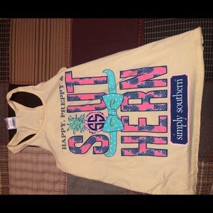 Yellow simply southern tank top